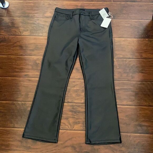 Mother The Insider Ankle Black Faux Leather Cropped Pants Modern NWT - Picture 8 of 16